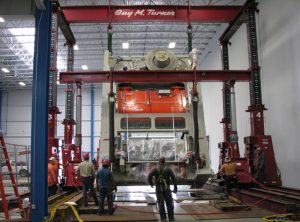 Getting a 400-ton stamping press situated.